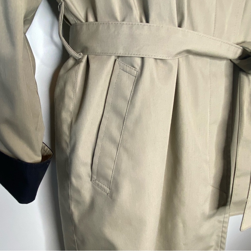 London Fog Vintage Classic Cream Tan Trench Coat - Picture 4 of 16